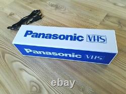 Lot 2 Vintage Panasonic VHS Light Up Store Display Box Sign Illuminated 3-sided