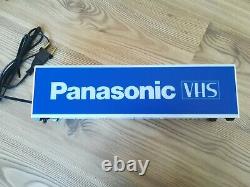 Lot 2 Vintage Panasonic VHS Light Up Store Display Box Sign Illuminated 3-sided