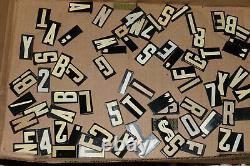 Lot 500+ Vintage UNITYPE 1 1/4 Letters Numbers Punctuation hanging metal sign