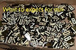 Lot 500+ Vintage UNITYPE 1 1/4 Letters Numbers Punctuation hanging metal sign