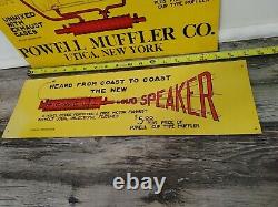 Lot of 2 graphic Powell Muffler cardstock signs from the 1930s