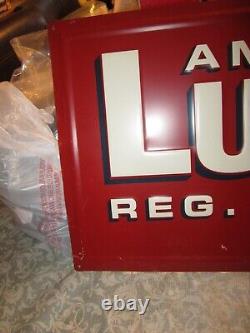 Lucky Brand Dungarees Advertising Metal Store Display Sign 48.5 X 13.5 NICE