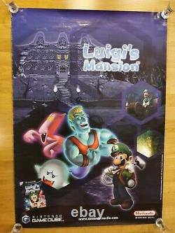 Luigi's Mansion Nintendo Gamecube Luigi Store Display Poster Sign Super Mario