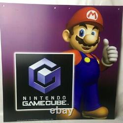 MARIO Nintendo STORE DISPLAY SIGN GameCube 2003 Plastic 23.5 x 23.5 SUPER RARE