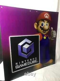 MARIO Nintendo STORE DISPLAY SIGN GameCube 2003 Plastic 23.5 x 23.5 SUPER RARE