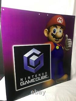 MARIO Nintendo STORE DISPLAY SIGN GameCube 2003 Plastic 23.5 x 23.5 SUPER RARE