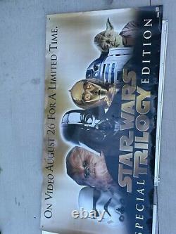 MASSIVE 1997 Star Wars Trilogy VHS release VINYL BUS SIZED banner PROMO SUBWAY