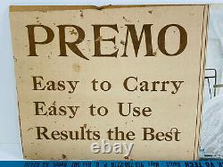 MEGA RARE Antique PREMO Camera Store Advertising Sign LOVELY