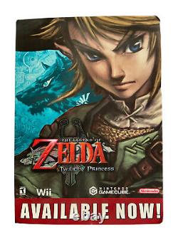 MEGA RARE STORE DISPLAY Zelda Twilight Princess Nintendo GameCube Sign VTG 28x20