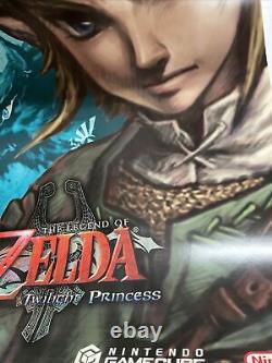 MEGA RARE STORE DISPLAY Zelda Twilight Princess Nintendo GameCube Sign VTG 28x20