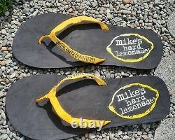 MONSTER SIZE mike's hard lemonade hawaiian flip flops vtg display store sign