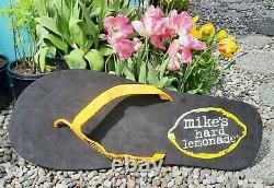 MONSTER SIZE mike's hard lemonade hawaiian flip flops vtg display store sign