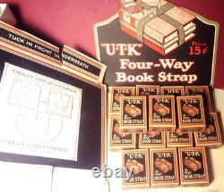 MUSEUM WORTHY 1930's GENERAL STORE DISPLAY with 14 BOXES of school BOOK STRAPS