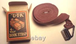 MUSEUM WORTHY 1930's GENERAL STORE DISPLAY with 14 BOXES of school BOOK STRAPS