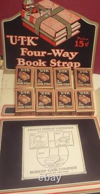 MUSEUM WORTHY 1930's GENERAL STORE DISPLAY with 14 BOXES of school BOOK STRAPS
