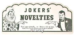 Magic Shop Sign Vintage Jokers Novelties Store Display Rack Card 1950's Clown