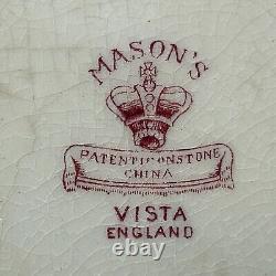 Mason Vista On Ironstone China Merchant Store Display Sign Plaque Antique White