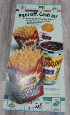 Mcdonald's MONOPOLY 1997 STORE DISPLAY SIGN 20 X 48