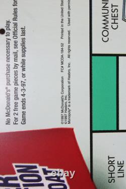 Mcdonald's MONOPOLY 1997 STORE DISPLAY SIGN 20 X 48