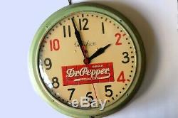 Mid Century Modern Industrial Dr Pepper Store Display Advertising Sign Clock