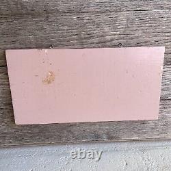 Mid Century Vintage Beauty Shop Sign Old Hand Painted Wood Pink Store Display