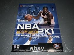 NBA 2K1 Poster Sega Dreamcast Promo Store Display Sign Iverson AUTHENTIC VINTAGE