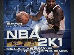 NBA 2K1 Poster Sega Dreamcast Promo Store Display Sign Iverson AUTHENTIC VINTAGE