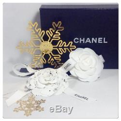 NEW Chanel CC Snowflake Perfume Store Display & Ornament Gold Tone Metal VIP