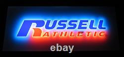 NEW Russell Athletic Lighted Store Display Sign 28 X 12 1/2 Bar Man Cave Gift