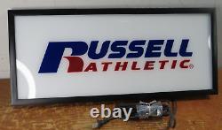 NEW Russell Athletic Lighted Store Display Sign 28 X 12 1/2 Bar Man Cave Gift