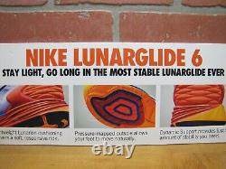 NIKE Sneaker Shoe Store Display Advertising Sign LUNARGLIDE 6 Stay Light Go Long