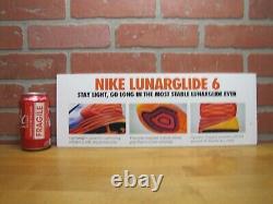 NIKE Sneaker Shoe Store Display Advertising Sign LUNARGLIDE 6 Stay Light Go Long