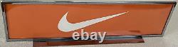 NIKE Swoosh Logo Retail Store Advertise Metal Chrome Display Orange Sign Fixture