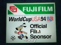 NOS FUJI FILM Light Up Sign World Cup Soccer 1994 Size 25 X 21 Inch
