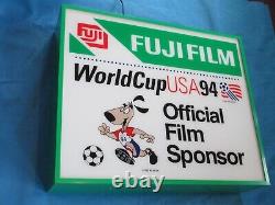 NOS FUJI FILM Light Up Sign World Cup Soccer 1994 Size 25 X 21 Inch