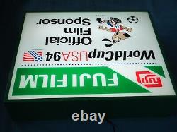 NOS FUJI FILM Light Up Sign World Cup Soccer 1994 Size 25 X 21 Inch