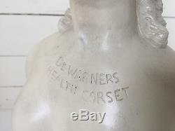 NUDE 1877 DR WARNERS HEALTH CORSET STORE Advert DISPLAY Bust Mannequin LADY NICE