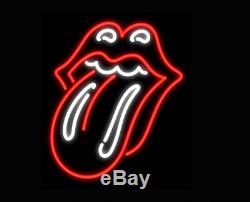 Neon Signs Gift Rolling Stones Beer Bar Pub Party Store Room Wall Display 19x15