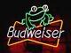 New Budweiser Frog 17x14 Light Lamp Neon Sign Beer Bar Store Display Artwork