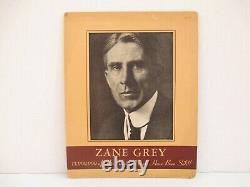 Nice Antique ZANE GREY Advertising Sign Store Display Western Novel Fish Books