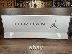 Nike Air Jordan Foot Locker Store Median Display Sign White Silver Y2K 40x15