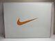 Nike Branded Metal Shoe Store Sign Display White With Orange Swoosh Logo Vintage