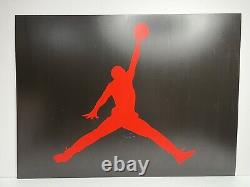 Nike Branded Metal Shoe Store Sign Display With 4x Air Jordan Jumpman Inserts