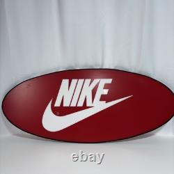 Nike Check Mark Logo Display Sign Shoe Store Molded Plastic Red Oval 42X18