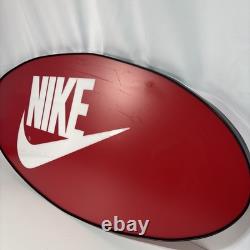 Nike Check Mark Logo Display Sign Shoe Store Molded Plastic Red Oval 42X18