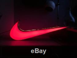Nike Logo Sign 33 Lights Up Light Display Store Swoosh Advertising Red
