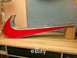 Nike Logo Sign 33 Lights Up Light Display Store Swoosh Advertising Red Double
