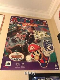 Nintendo 64 N64 Mario Party 64 Poster Store Display Sign Promo Rare HUGE