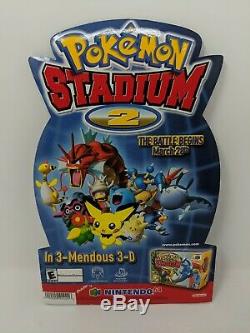 Nintendo 64 N64 Pokemon Stadium 2 Store Display Sign Promo Promotional Standee