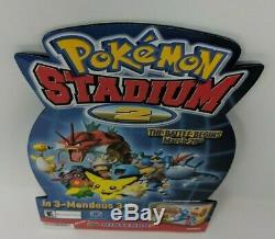 Nintendo 64 N64 Pokemon Stadium 2 Store Display Sign Promo Promotional Standee